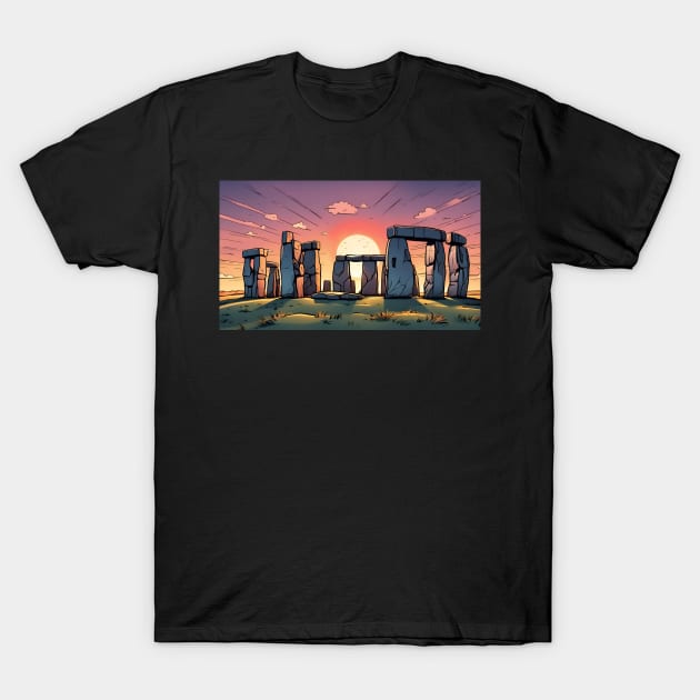 Stonehenge Sunrise T-Shirt by LM Designs by DS